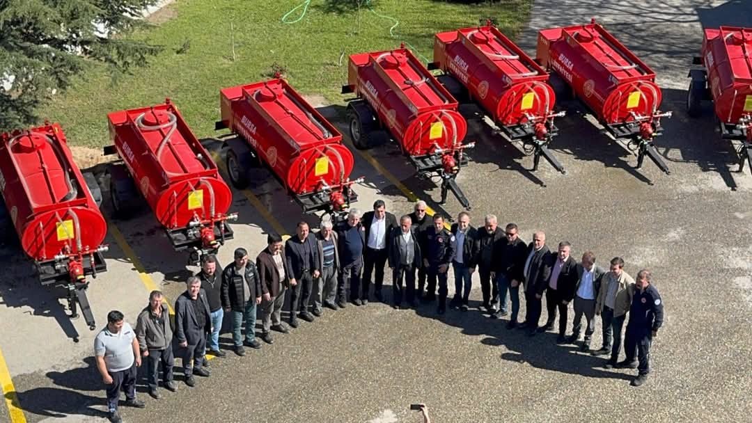 Bursa’da Köylere Yangın Söndürme Tankeri Dağıtıldı
