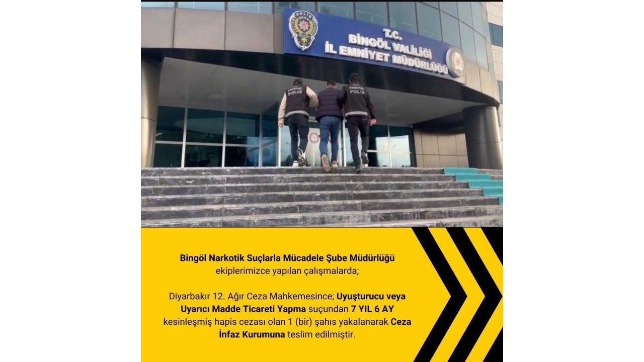 Bingöl’de 7 Yıl Kesinleşmiş Hapis Cezası Bulunan Zanlı Yakalandı