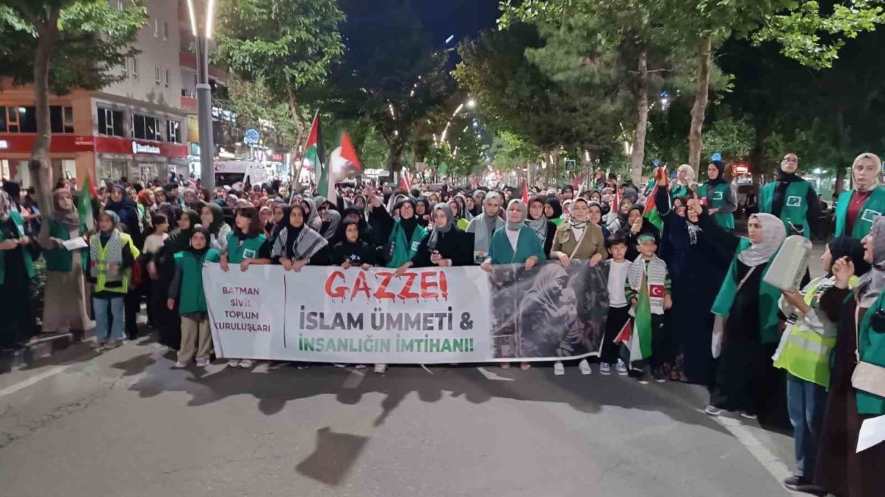 Batman’da Binlerce Kişi Gazze İçin Yürüdü