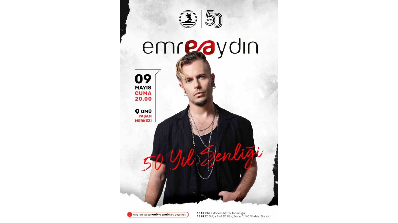 Omü’nün 50. Yıl Şenliği Emre Aydın Konseri İle Başlıyor