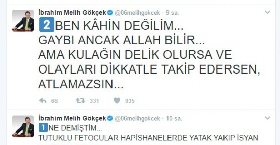 Başkan Gökçek’ten cezaevindeki yangına ilişkin açıklama