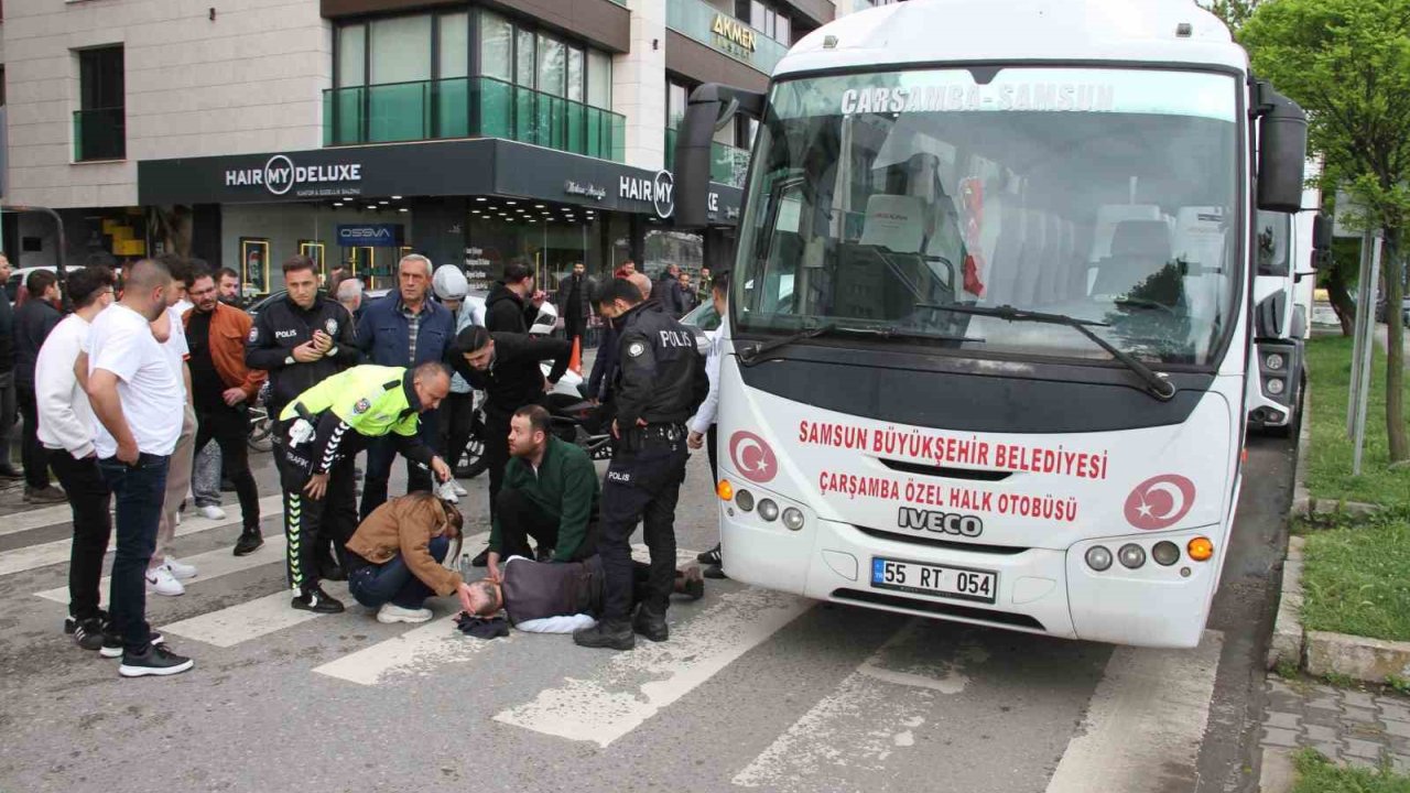 Samsun’da Halk Otobüsünün Çarptığı Yaya Yaralandı