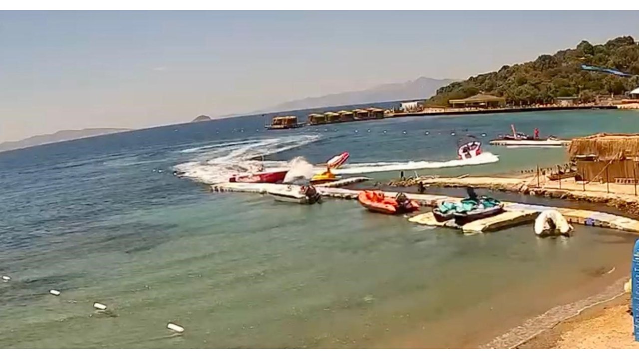 Bodrum’da Su Sporu Kazası Kamerada... Deniz Yatağı, Sürat Teknesine Çarptı: 3 Yaralı
