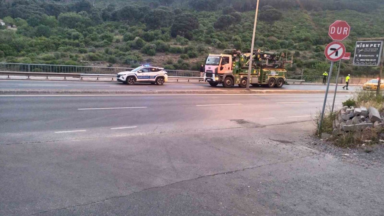 Maltepe’de Kontrolden Çıkan Otomobil Gölete Uçtu