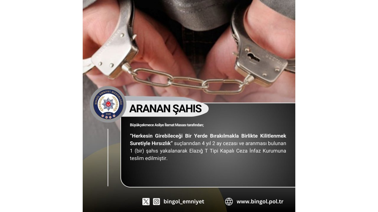 Bingöl’de Arama Kaydı Bulunan 4 Kişi Yakalandı