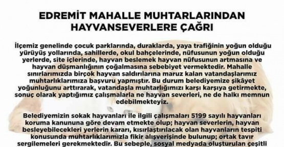 Edremit’te muhtarlar ile hayvanseverler birbirine girdi
