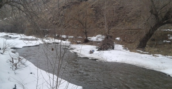 Kars Çayında buzlar erimeye başladı