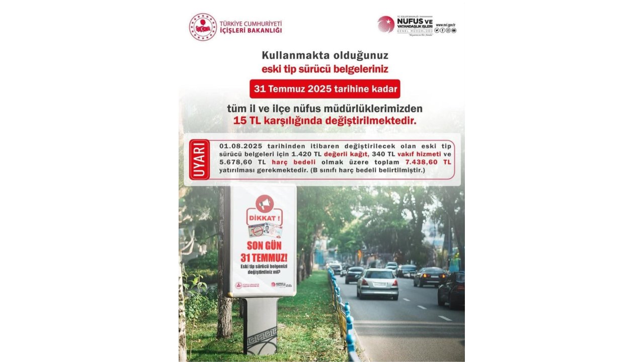 Zonguldak Valiliği Uyardı; Eski Sürücü Belgeleri 31 Temmuz’da Geçerliliğini Yitirecek