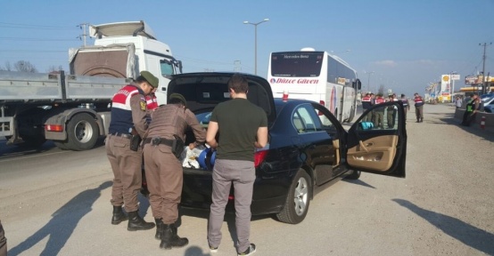 Jandarma ekipleri araçları didik didik aradı