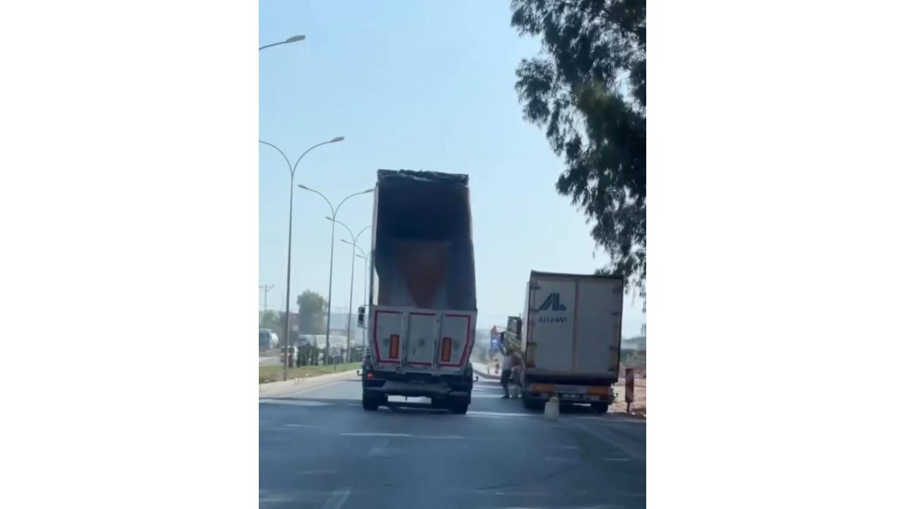 Damperi Açık Unutan Kamyon Şoförü Yürekleri Ağza Getirdi