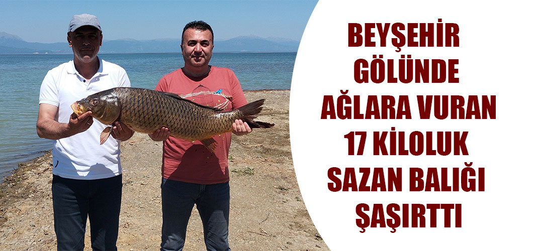 Beyşehir Gölünde ağlara vuran 17 kiloluk sazan balığı şaşırttı