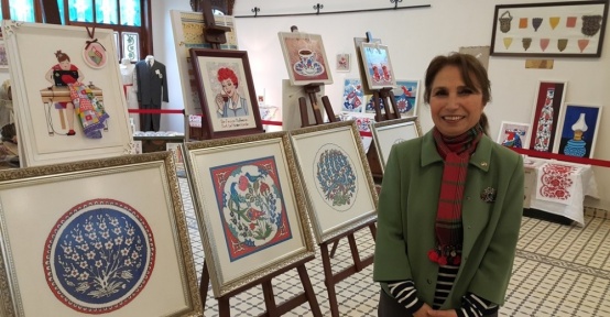 Kanaviçenin kraliçesi sergi açtı