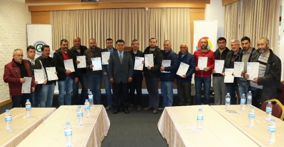 Kaynak ustaları yeterlilik belgelerini aldı