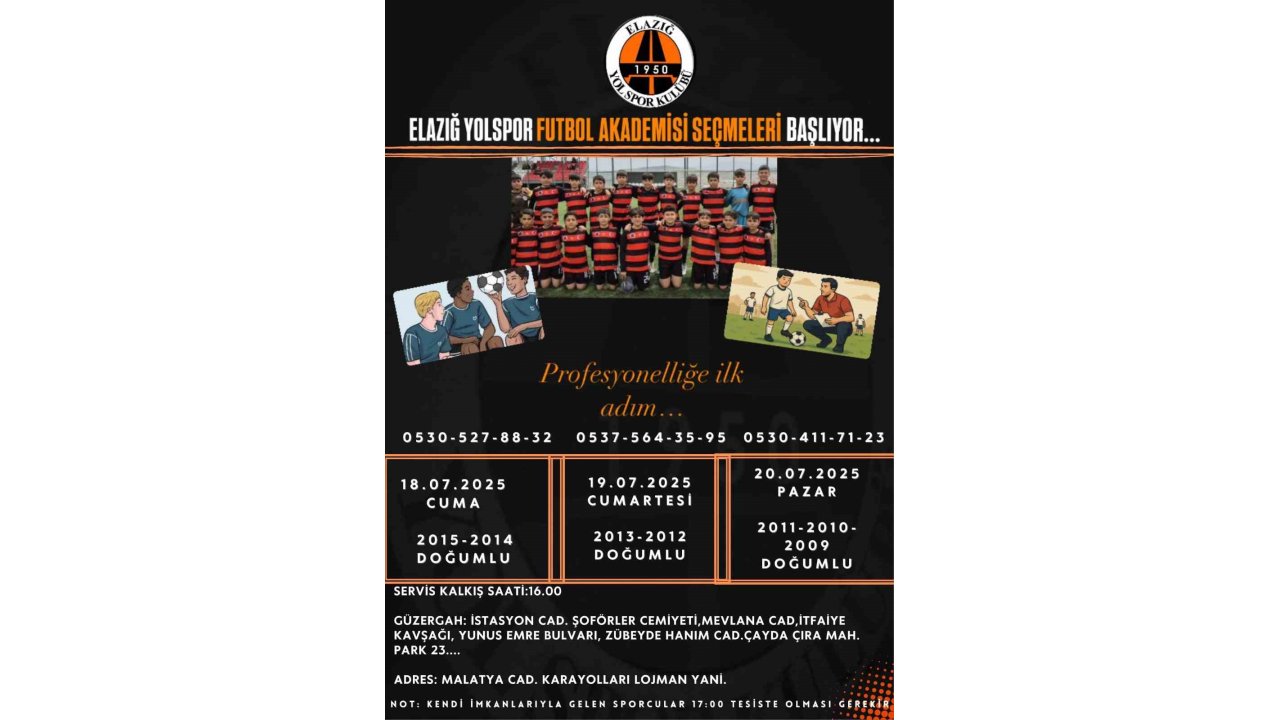 Elazığ Yolspor Futbolcu Seçmeleri Yapacak