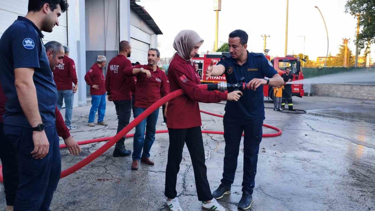 Elazığ İtfaiyesinden Harkut’a Yönelik Yangın Eğitimi