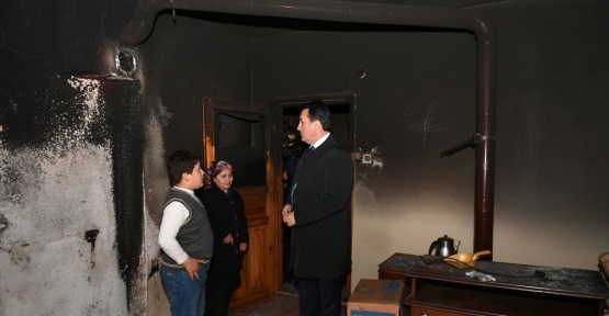 Osmangazi evi yanan aileye sahip çıktı